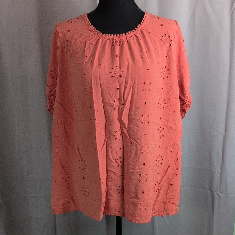 Torrid Orange‎ Flutter Sleeve Blouse Relaxed Fit